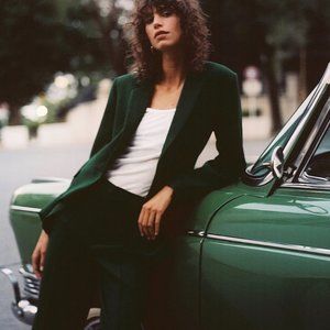 ZARA Green Buttoned Tailored Blazer. Size XXL